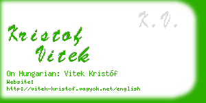 kristof vitek business card